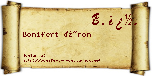 Bonifert Áron névjegykártya